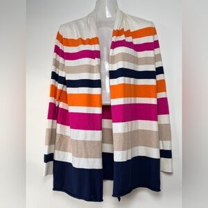 Banan Republic Multicolor Large Stripes Open Cardigan size M long sleeve